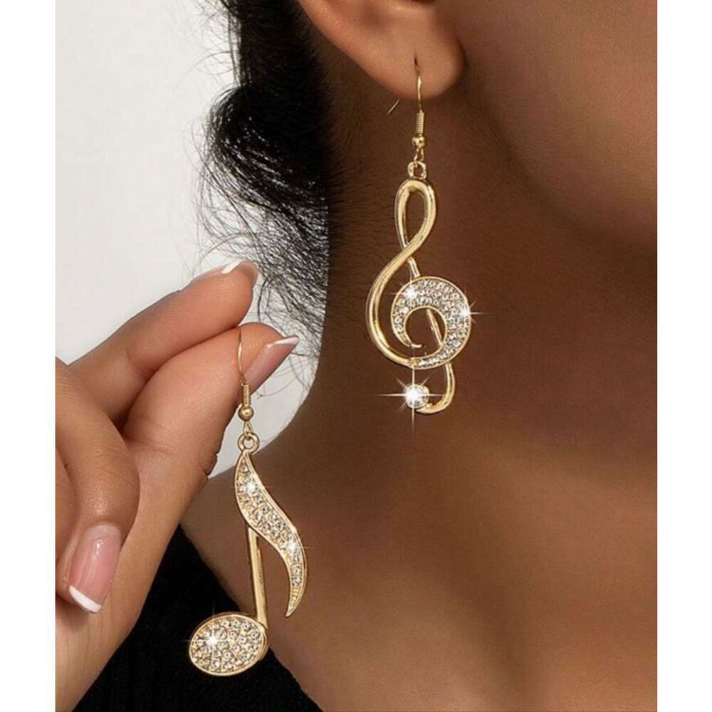 Musical Note Earrings - Picture 2 of 5